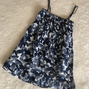 Blue Floral Adjustable Hollister Top